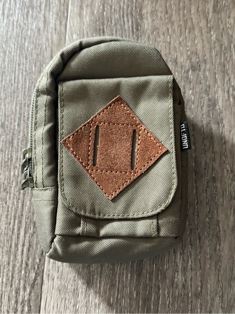 Undefeated Olive Green Belt Bag with Brown Suede Patch